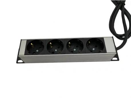 MIRSAN 220V razvodni PDU panel 19/1U sa 4 utičnih mesta,prekidač,prenaponska zaštita,kabl 1.8m Mirsan