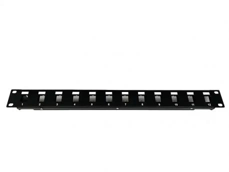 MIRSAN Patch panel 19/1U sa 12 slotova ,bez modula RAL9005 Mirsan MR.19P12P1U.01