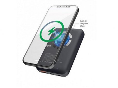 DEVIA Extreme Speed Series Magnet Wireless Fast Charging Power Bank, Crni