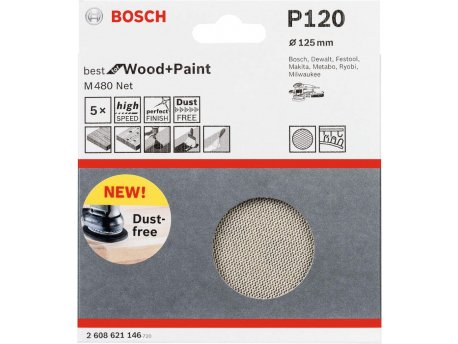 BOSCH Brusna mreža M480 BfWP, 125 mm paket od 5 komada P120
