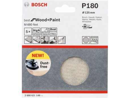 BOSCH Brusna mre§a M480 BfWP, 125 mm paket od 5 komada P180