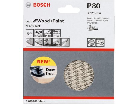 BOSCH Brusna mreža M480 BfWP, 125 mm paket od 5 komada P80