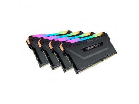 CORSAIR VENGEANCE® RGB PRO 64GB (4 x 16GB) DDR4 DRAM 3600MHz (CMW64GX4M4D3600C18) Memory Kit Black
