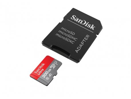 SANDISK SDXC 200GB Ultra Android Mic.100MB/s A1Class10 UHS-I +Adap.