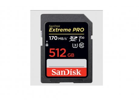 SANDISK SDXC 512GB Extreme Pro - 170MB/s V30 UHS-I U3