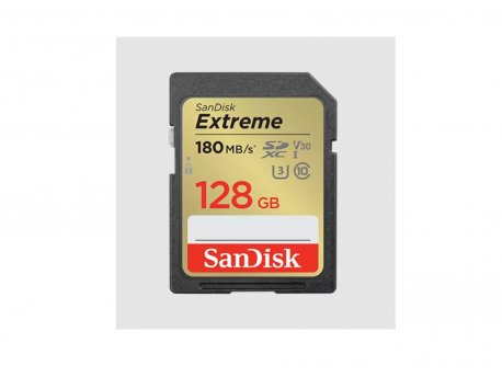 SANDISK SDXC 128GB Extreme, 180MB/s UHS-I Class10 U3 V30