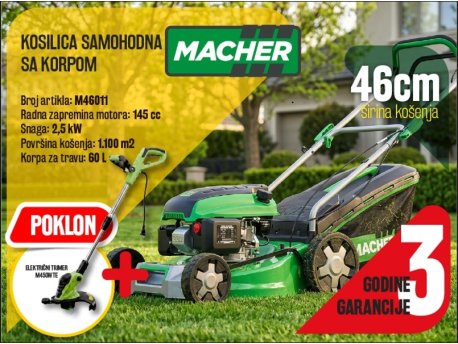 MACHER M46011 samohodna motorna kosilica 2,6 kW