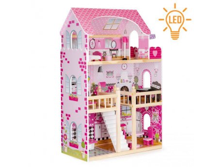 ECO TOYS DRVENA KUĆICA ZA LUTKE, led nameštaj