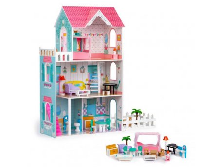 ECO TOYS XXL drvena kućica za lutke sa baštom (W06A379)