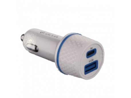 DEVIA Extreme speed series PD + QC auto adapter 42.5W bela