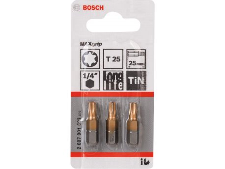 BOSCH Bit odvrtača Max Grip T25, 25 mm - 2607001693