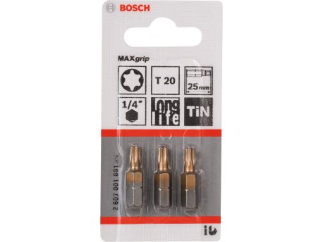 BOSCH Bit odvrtača Max Grip T20, 25 mm - 2607001691