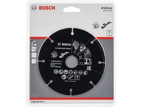BOSCH Rezna ploča za drvo, plastiku i gips, tvrdi metal Multi Wheel 115mm; 1 mm; 22,23 mm - 2608623012