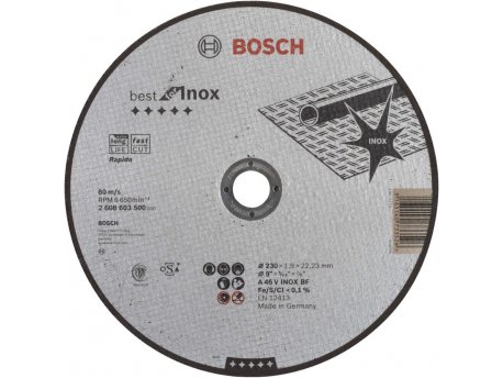BOSCH Rezna ploča ravna Best for Inox - Rapido A 46 V INOX BF, 230 mm, 1,9 mm - 2608603500