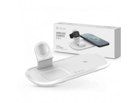 DEVIA Wireless punjač 3u1 za telefon-sat-slušalice V5 15W
