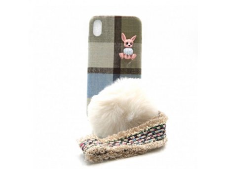 RABBIT PUFF Futrola silikonska za Iphone X/XS plava