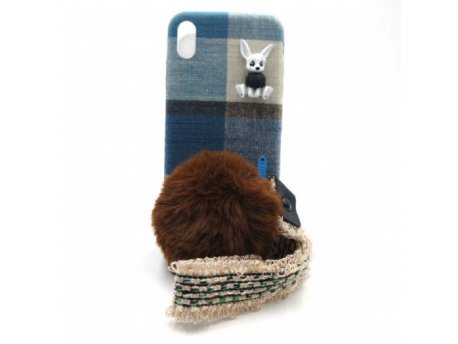 RABBIT PUFF Futrola silikonska za Iphone X/XS teget