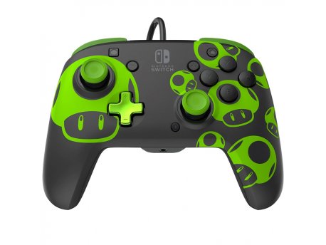 PDP Nintendo Switch Wired Controller Rematch - 1UP Glow in the Dark