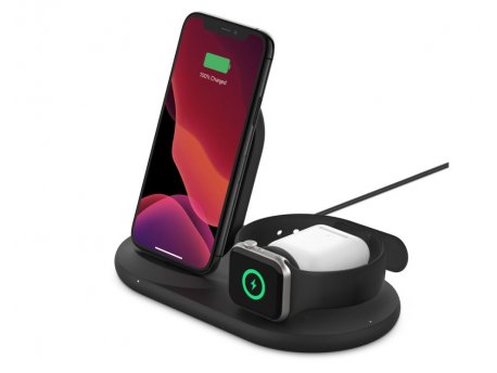 BELKIN BOOST CHARGE 3-in-1 Wireless Charger for Apple Devices - Black