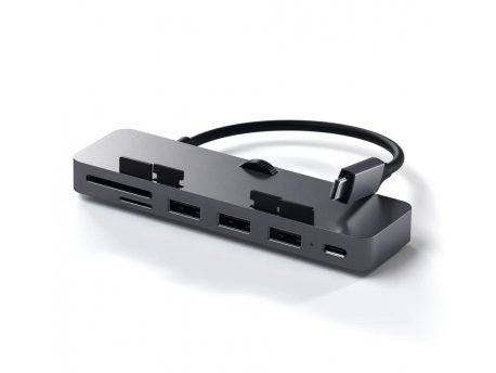 SATECHI Aluminum Type-C CLAMP PRO Hub (3x USB 3.0,MicroSD) - Space Grey