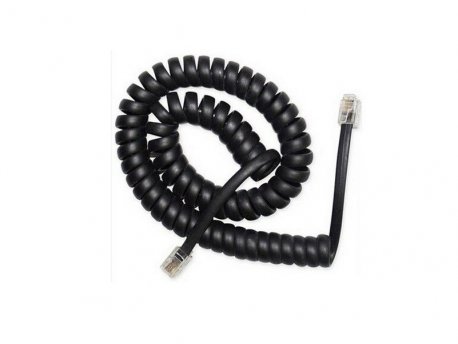 GEMBIRD TC4P4CS-2M Telefonski kabl spiralni za slusalicu, RJ10 (4P4C), 2m, black
