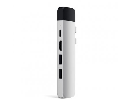 SATECHI Aluminium Type-C PRO Hub (HDMI 4K,PassThroughCharging,1x USB3.0,1xSD,Ethernet) - Silver