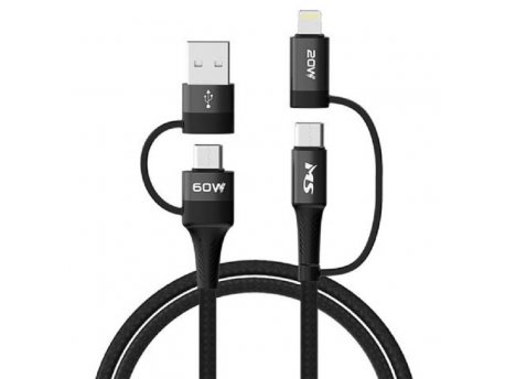 MS KABL USB-A 2.0/C -> USB-C/L, 1m, Crni