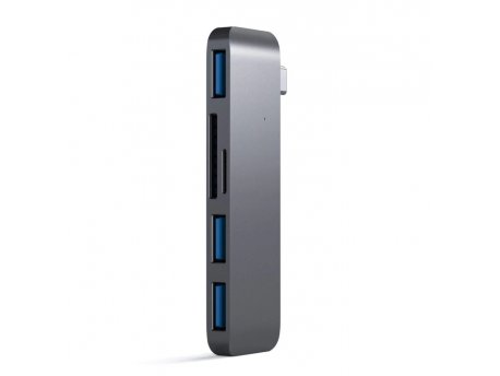 SATECHI Aluminium Type-C USB COMBO Hub (3x USB 3.0,MicroSD) - Silver