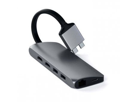 SATECHI Type-C Dual Multimedia Adapter - Silver(ST-TCDMMAS)