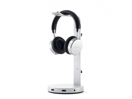 SATECHI Aluminum Headphone Stand Hub - Silver
