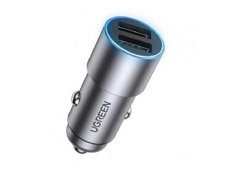 UGREEN Auto punjač CD130 24W dual USB sivi