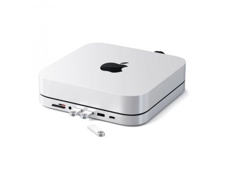 SATECHI Aluminium Type-C Stand and Hub for Mac Mini - Silver