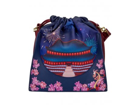 Loungefly Ranac Disney Mulan Castle Cinch Sack Cross Body Bag