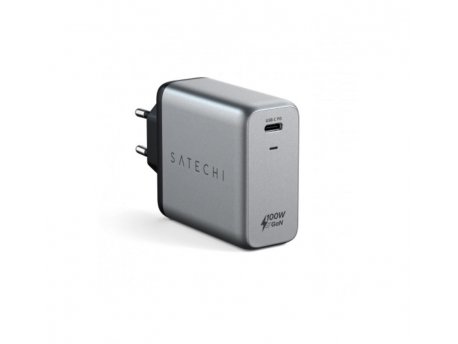SATECHI 100W USB-C PD Wall Charger Gallium Nitride (GaN) charging - Space Grey