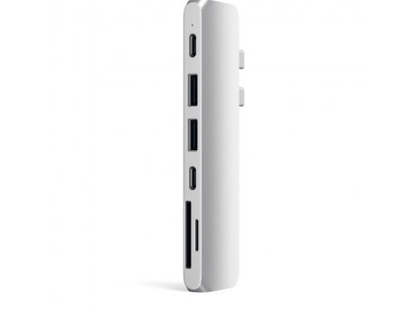 SATECHI Aluminium Type-C PRO Hub (HDMI 4K,PassThroughCharging,2x USB3.0,2xSD,ThunderBolt 3) - Silver (ST-CMBPS)