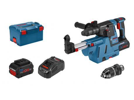 BOSCH GBH 18V-26 F + GDE 18V-16 adapter za usisavanje; 2 x 5,5 Ah ProCORE u L-Boxx koferu (061191000G)