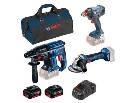 BOSCH Set akumulatorskog alata  GBH 180-LI + GWS 180-LI + GDX 180 Li 18V; 2 x 5,0 Ah (0615990M5G)