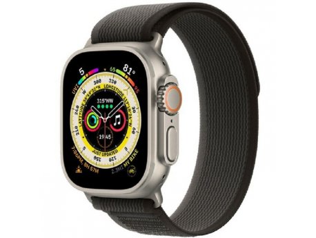 APPLE Watch Ultra Cellular 49mm Titanium Case with Black/Gray Trail Loop - S/M(mqfw3se/a)