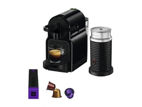 NESPRESSO Aparat za espresso kafu i za pravljenje pene od mleka Inissia Black i Aeroccino 3, A3ND40EUBK-DL
