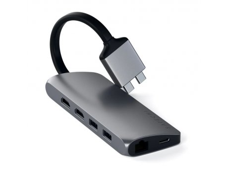 SATECHI Type-C Dual Multimedia Adapter - Space Grey