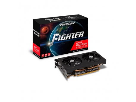 POWER COLOR Fighter AMD Radeon™ RX 6500 XT 4GB GDDR6 AMD/4GB/GDDR6/64bit/crna AXRX 6500 XT 4GBD6-DH/OC