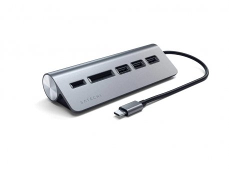 SATECHI Aluminium Type-C USB Hub (3x USB 3.0,MicroSD) - Space Grey