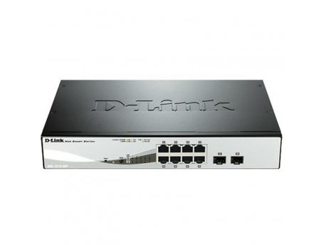 D LINK 8-Port Gbps PoE Smart Switch 2xSFP DGS-1210-08P