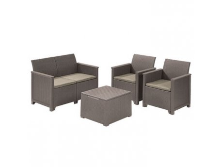 CURVER Baštenski set Elodie 2 seater sa box stolom, kapućino CU 254091