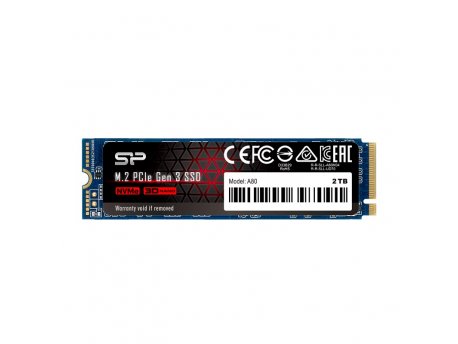 SILICON POWER 2TB, A80, M.2 PCIe Gen 3x4 SSD SP002TBP34A80M28