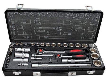 WOMAX Ključ nasadni sa račnom set 38 kom
