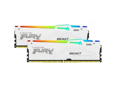 KINGSTON DIMM DDR5 32GB 2x16kit 6.000MHz FURY Beast White RGB XMP KF560C40BWAK2-32
