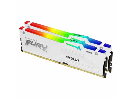 KINGSTON DIMM DDR5 64GB 2x32kit 5.600MHz FURY Beast White RGB XMP KF556C40BWAK2-64