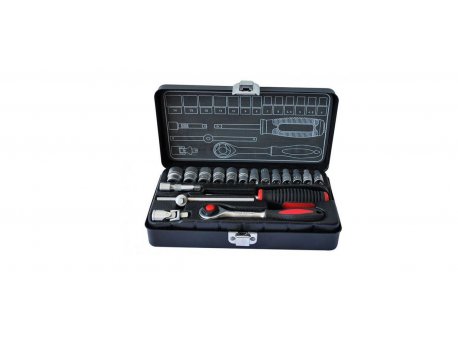 WOMAX Ključevi nasadni sa račnom 1/4'' SET 18 kom