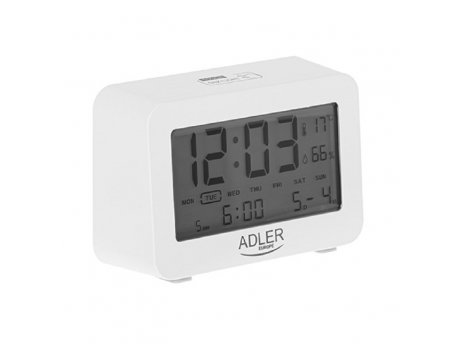 ADLER AD1196W budilnik na baterije, beli